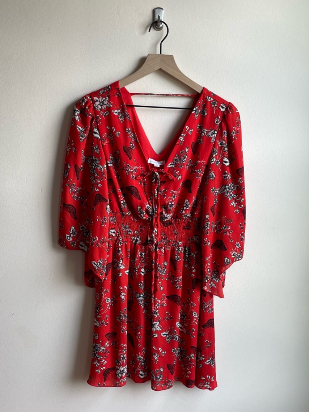 Bailey Blue Red Flowy V-Neck Dress